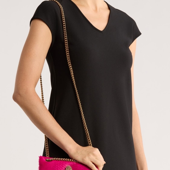 Kurt Geiger Vibrant Pink Shoulder Bag with Gold Chain - Picture 16 of 16